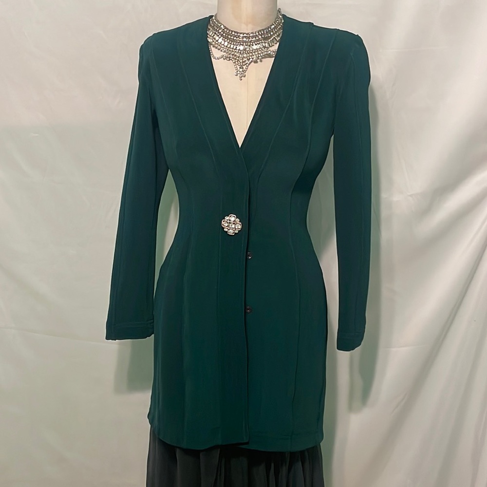Vintage Forest Green Tadaski Blazer & Skirt Set size small